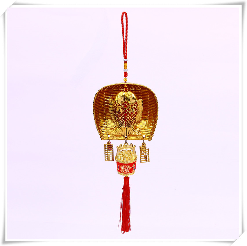 新年装饰品金斗挂件簸箕鱼小桶挂件元宝装饰品