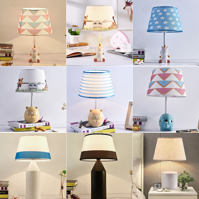 Simple modern LED lamp Nordic children room creative warm and lovely eye-protection bedside lamp decorative lamps