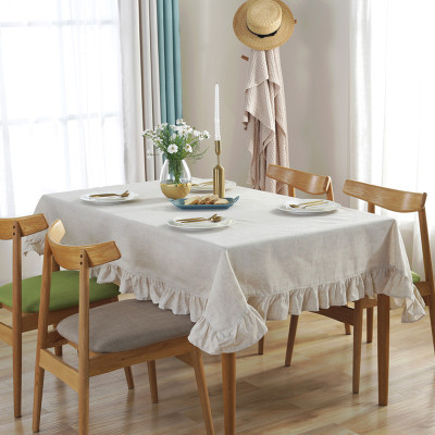 Coherence European Tablecloth simple Lotus Edge Table Cloth INS Scandinavian Wind linen Tea Table Cloth Custom