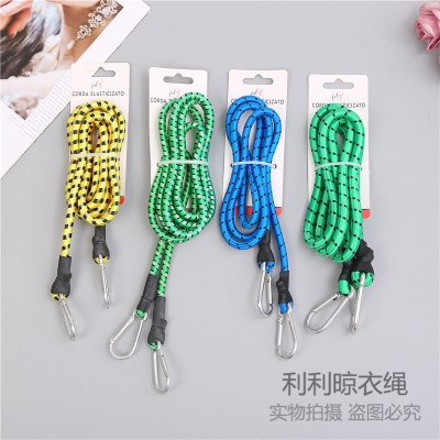 Bicycle Strap Motorcycle Elastic String Battery Car Binding Rope round Luggage Rope Climbing Button Carabiner Elastic Rope
