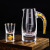 Luxury Liquor Fair Mug Wine Glass Set Creative Transparent Crystal Glass Gold Foil Seven-Character Scale Wine Pot TASS