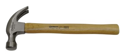 Claw hammer with wooden handle