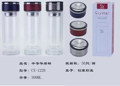 Chuangxing double height borosilicate glass for tea