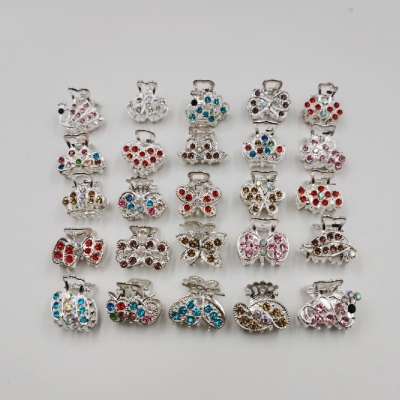 Alloy Texture Small Jaw Clip Headdress Barrettes Wholesale Two Yuan Ornament Small Hair-Top Clip Peacock Butterfly Style