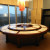 Qiqihar Resort New Chinese wood electric table to make high-end club electric marble round table