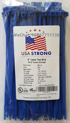 7.6 \\\" Nylon zipper Ties 50 pounds of tensile strength USA Strong Cable Ties