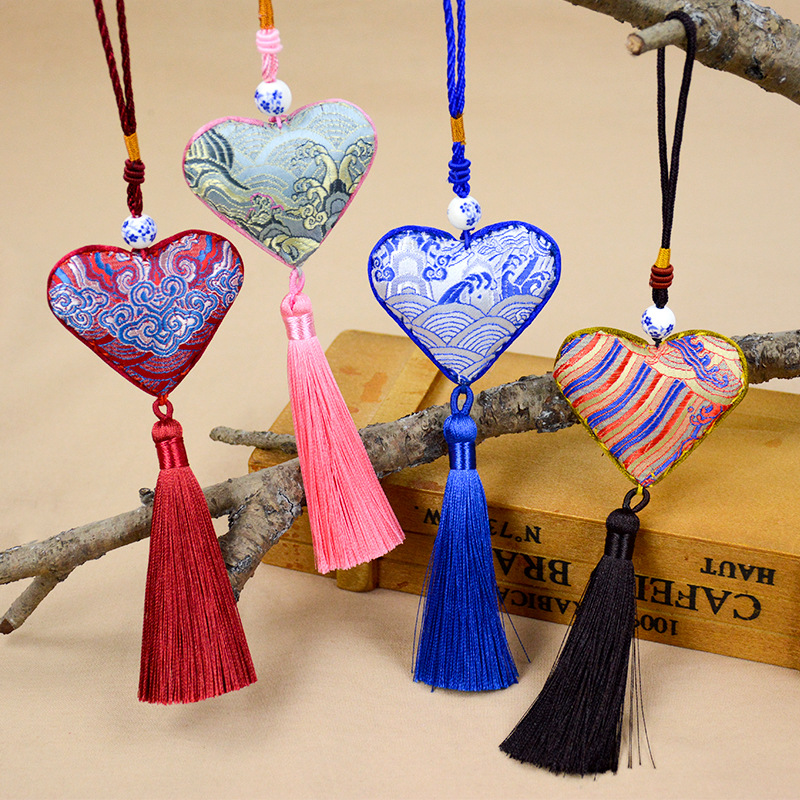 端午节桃心迷你香包随身挂件汽车车挂节庆礼品中国风刺绣香囊香袋