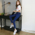 Spring and Autumn elastic jeans Women's high waist Jeans stretch Skinny Joker feet 9 minutes 07#