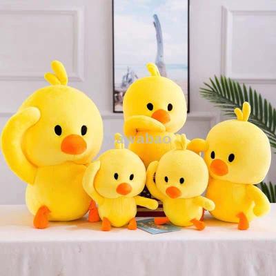 A stuffed toy made by douyin is a web celebrity duck doll given to a girl for her birthday