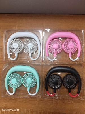 Neck hanging fan lazy portable student sports outdoor hot style fan multi-color multi-function creative charging USB