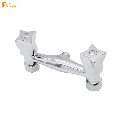 wall mounted brass double handle bath shower faucets