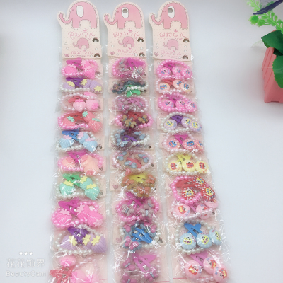 Baby Headwear hair Accessories Whole Board to sell Cartoon Pattern pressure clip to clip BB clip 10 bags more Patterns Random