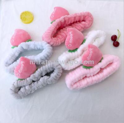 Bow Hair Band New Rabbit Ears Sweet Soft Girl Ruffled Wide Edge Elastic Face Wash Headband Headband Hair Accessory