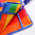 Rainbow vertical strip wrapped bottom woven bag PP color strip plastic bag tote bag custom plastic woven bag lattice bag