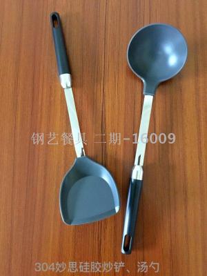 304 Stainless Steel Silicone Spatula Soup Spoon