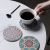 Bohemian wind thermal insulation round ceramic pot coaster creative place mat set underglaze Color Craft costar