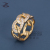 Imitation Chains before and after Link Designing Jewelry Ring Rose Gold yin se kuan Fashion Interlacing Ring