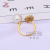 Large Imitation Pearl Decorative Eye Appearance Zircon Micro Mosaic Personality Wild Ins Open Ring Couples Gift