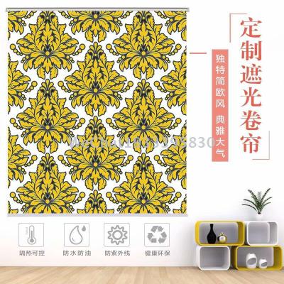 Living Room Bedroom Study Room Darkening Roller Shade Curtain 3D Jacquard Full Room Darkening Roller Shade Finished Products Foreign Trade Wholesale Factory Direct Sales