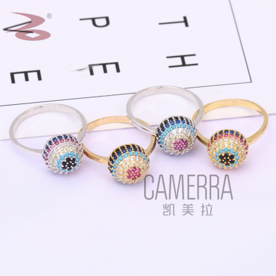 Colorful Gorgeous Small Zircon Inlay Ms. Wild Fashion with Clean Hot European and American Popular New Ring