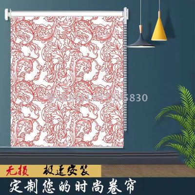 Factory Direct Sales Living Room Bedroom Study Room Darkening Roller Shade Curtain 3D Jacquard Full Room Darkening Roller Shade Finished Products Foreign Trade Wholesale