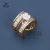 The Lower Opening Design Widening Jade Petals Decorative Export Section Ring Golden yin se kuan Fashion Couple Couple Rings