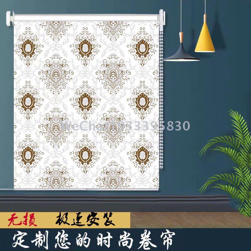 厂家直销客厅卧室书房遮光卷帘窗帘3D提花全遮光卷帘成品外贸批发