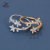 On Opening Five-Pointed Star Shape Inlaid Rhinestones Design Ladies Wild Fashion Ring Factory Spot Direct Sales