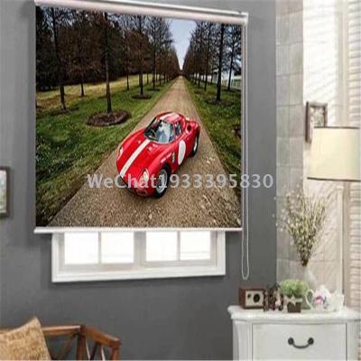 Factory Direct Sales Living Room Bedroom Study Room Darkening Roller Shade Curtain 3D Sports Car Full Room Darkening Roller Shade Finished Products Foreign Trade Wholesale