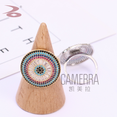 Colorful Colorful Small Spot Drill Inlay Ms. Wild Fashion with Clean Hot European and American Popular New Ring