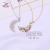 Hot-Selling New Arrival Crescent Shape Colorful Zircon Inlaid Necklace Simple Gold-Plated Copper Zirconium Necklace Factory Direct Sales