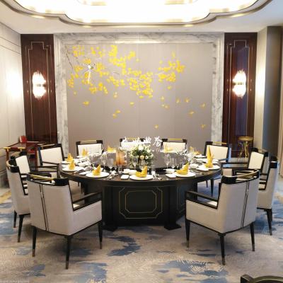 Custom wood dining tables and chairs in five-star hotel Custom wood dining chairs in luxury boxes of resort hotel