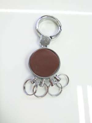 Men's fine leather Key ring with four rings