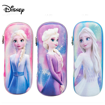 Disney Ice and Snow Pencil Case Large Capacity Female Frozen Stationery Box Children Primary School Students Multifunctional Pencil Case Pencil Case