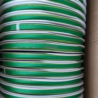 Custom Lace Printed Satin green Ribbon for Garment
