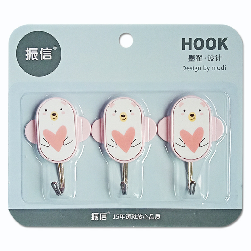 粘钩可爱创意衣钩 塑料挂钩 卡通粘钩 强力粘钩 日用品