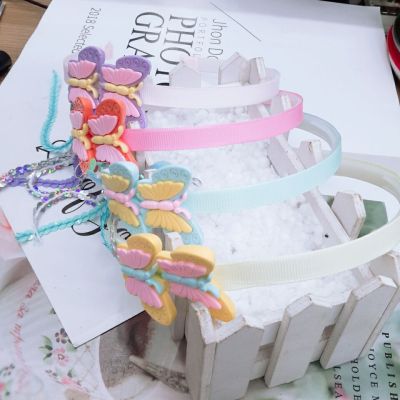 Hair Accessories Hair Hoop Korean Flower Butterfly Ribbon Side Headband Hairpin Princess Headband Student Non-Slip