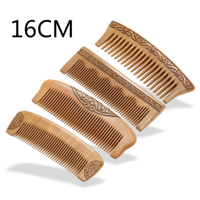 Factory Direct Sales Double-Sided Carving Peach Wooden Comb