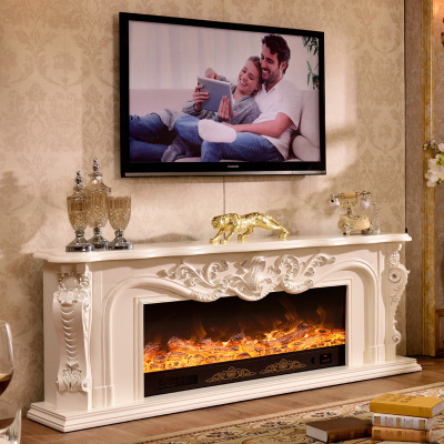 2 meters European solid wood fireplace American background wall mantelpiece simulation fire heating fireplace core