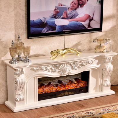 1.6m European style fireplace decoration cabinet solid wood simulation furnace electronic TV cabinet heater mantel