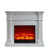 American style solid wood fireplace frame with real fire for heating fireplace core