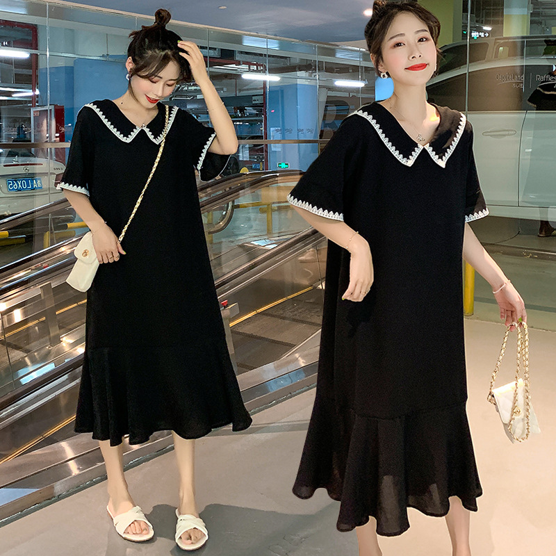 夏天少女风连衣裙女长款2020小黑裙黑色裙子夏气质长裙学院风日系
