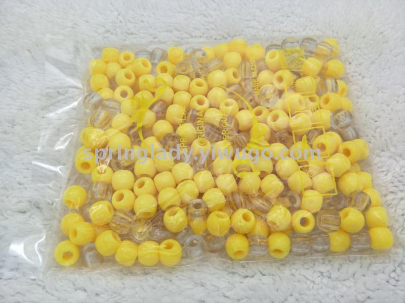 Colorful round Straight Hole Plastic Beads DIY Handmade Jewelry Accessories Scattered Beads Hair Extension Beads Wig Part