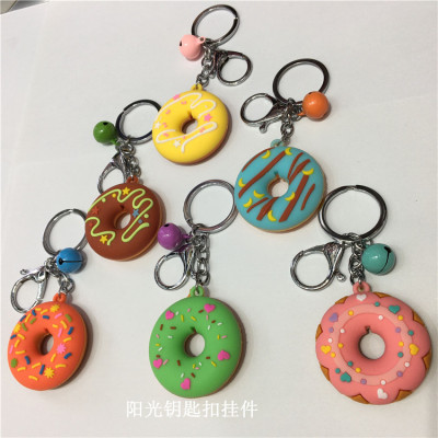 Personality trend Donut Macaron key chain lovely Corgi bag pendant car key chain wholesale