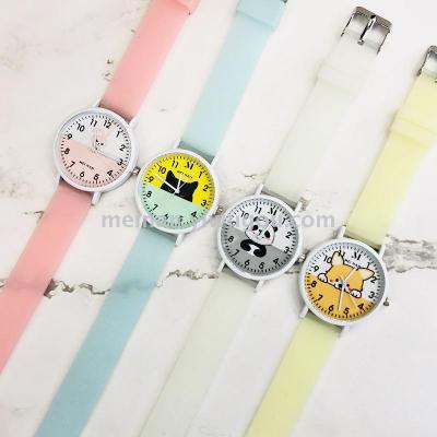 New box of glow-in-the-dark children's watch Silicone creative candy color student cute watch