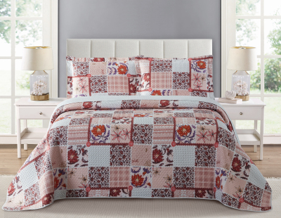 New printing bedding three-piece bed cover thin summer quilt