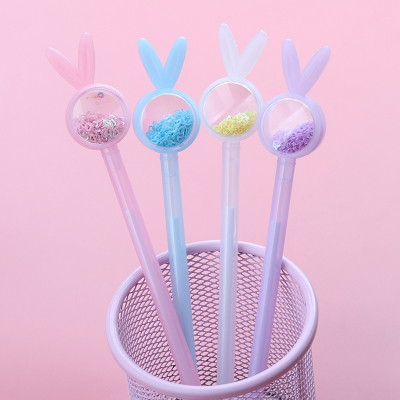 Factory Direct Sales Creative Rabbit Ears Star Sequins Gel Pen Cute Student Exam Writing Office Supplies Wholesale