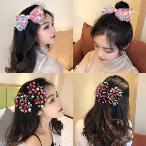 mesh lace big bow hairpin japanese and korean headdress girl duckbill clip hairpin super fairy hairpin little fairy