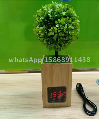 2020 Creative multi-functional clock pen holder Pot Bonsai Watch bonsai plant pen holder pot Arts and crafts gifts
