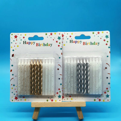 12 Gold and Silver Thread Candles Local Gold Birthday Candle Cake Birthday Party Candle Decoration Artistic Taper and Candle